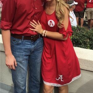 Gameday Couture Red Alabama Dress - Scoop Neck